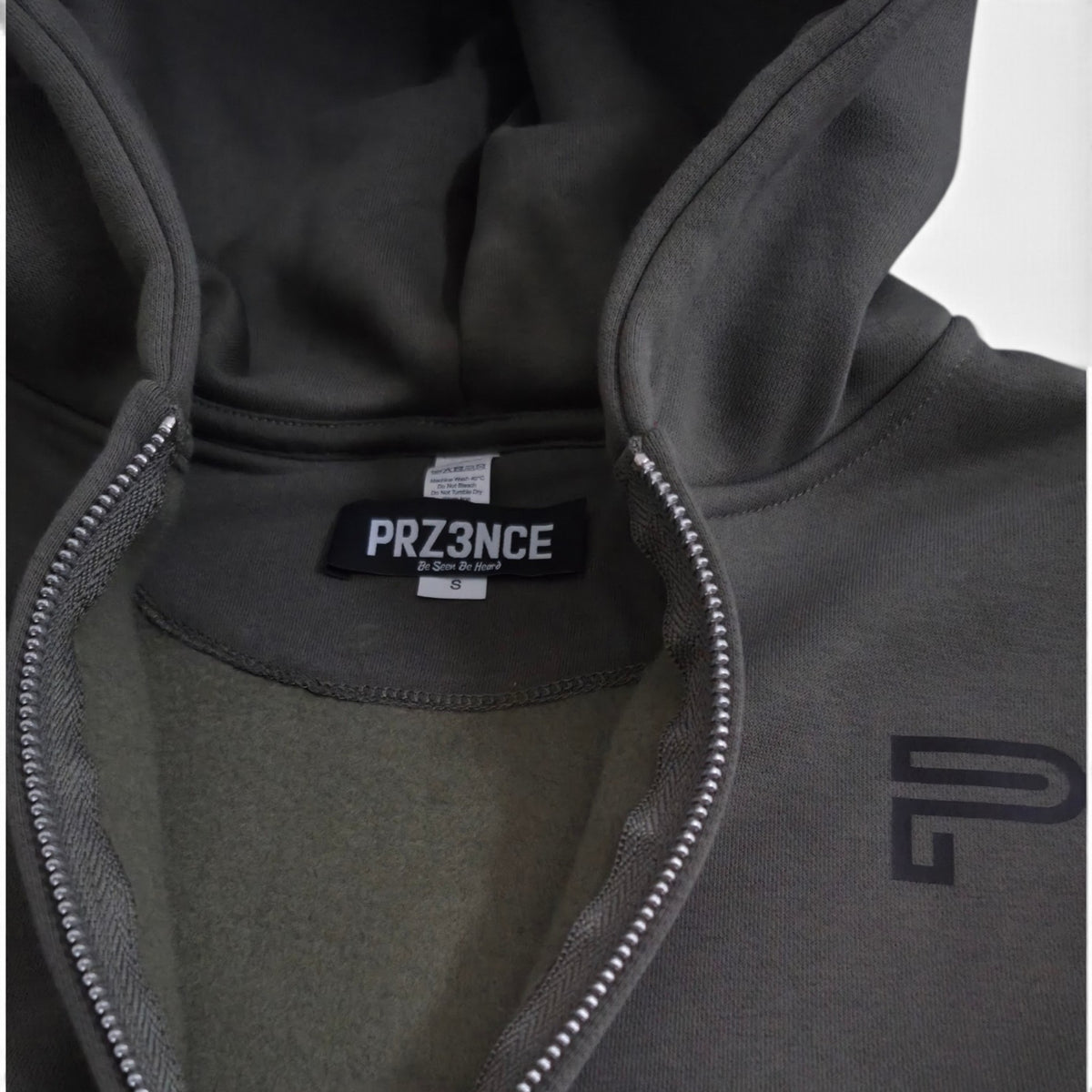 PRZ3NCE Khaki Full Zip Hoodie