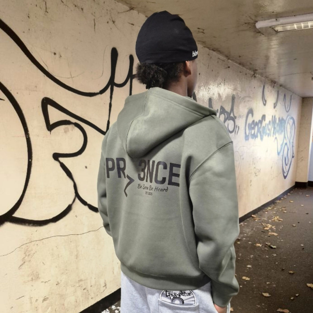 PRZ3NCE Khaki Full Zip Hoodie